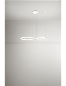 Edge lampadario doppio anello decentrabile bianco led 99w luce calda 2