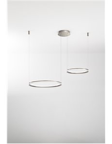 Edge lampadario doppio anello decentrabile grigio titanio led 99w luce calda