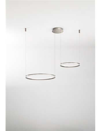 Edge lampadario doppio anello decentrabile grigio titanio led 99w luce calda
