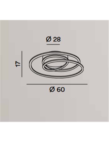 Spira plafoniera stilizzata led 68w grigio metallizzato anelli luce calda Spira plafoniera stilizzata led 68w grigio metallizzato anelli luce calda