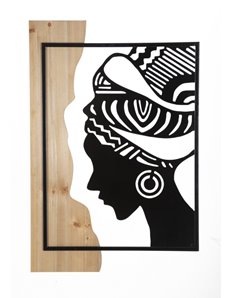 Pannello da muro tribal ferro e wood cm 53x2x80