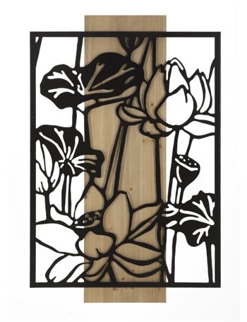 Pannello da muro lotus ferro e wood cm 60x2x90