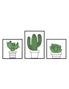 Pannello da muro cactus set 3pz 33x1,3x46,5-33x1,3x33
