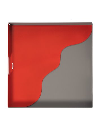 Vassoio moderno Fluid quadrato Nero oro laccato