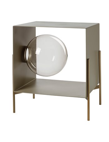 Mobile da soggiorno di design Globe piccolo Sabbia base oro laccato