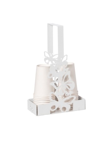 Porta bicchieri Farfalloso Bianco marmo