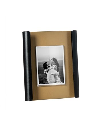 Portafoto di design Angel piccolo Nero oro laccato