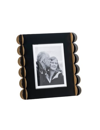 Portafoto di design Volans piccolo Nero oro laccato