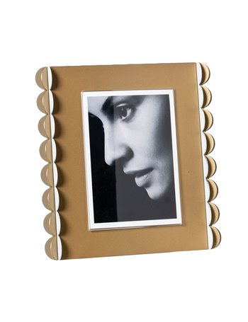 Portafoto di design Volans grande Bianco marmo bianco marmo oro laccato