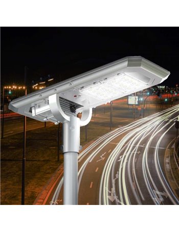 Lampione Energia Solare 2000 Lumen con programmazione illuminazione - 6000K bianco freddo