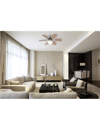 Ugo ventilatore metallo nichel satinato fino a 12 m2 1x E27