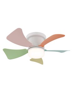 Hines ventilatore metallo bianco satinato LED 2