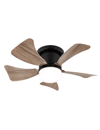 Hines ventilatore metallo nero satinato LED