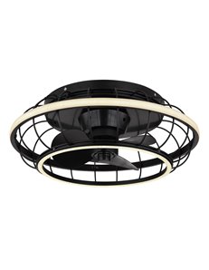 Linay ventilatore metallo nero satinato LED