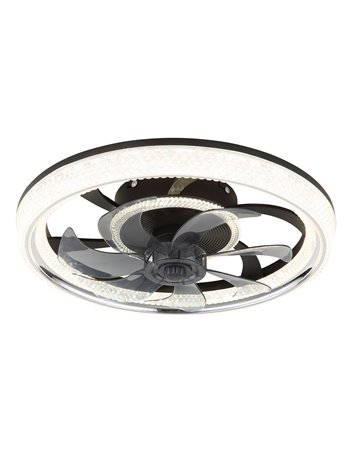 Cirilla ventilatore plastica nero satinato LED