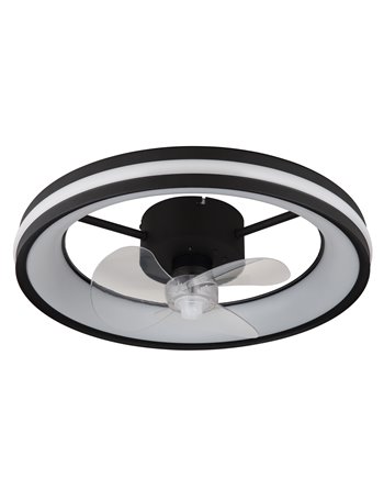 Gatian ventilatore metallo nero satinato LED
