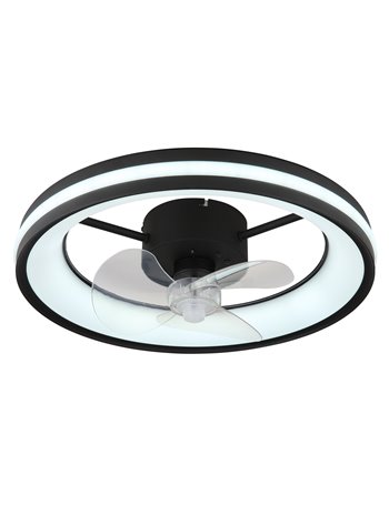 Gatian ventilatore metallo nero satinato LED