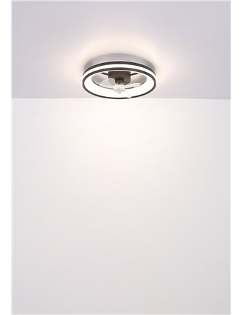 Gatian ventilatore metallo nero satinato LED