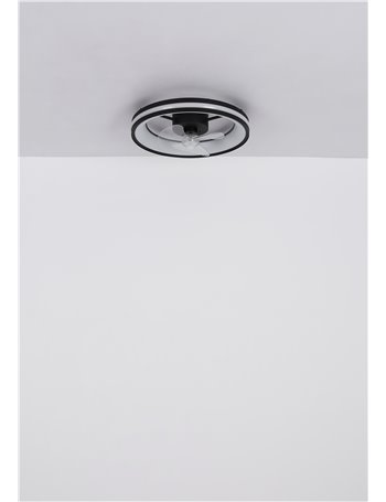 Gatian ventilatore metallo nero satinato LED