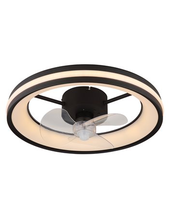 Gatian ventilatore metallo nero satinato LED