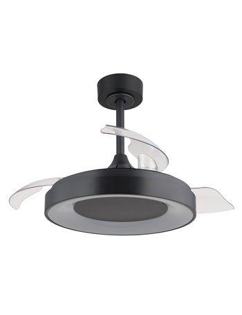 Elina ventilatore metallo grigio satinato LED