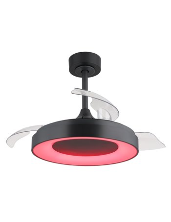 Elina ventilatore metallo grigio satinato LED