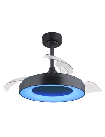 Elina ventilatore metallo grigio satinato LED