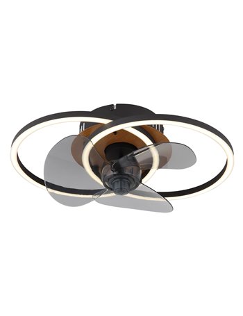 Karen ventilatore metallo nero satinato LED