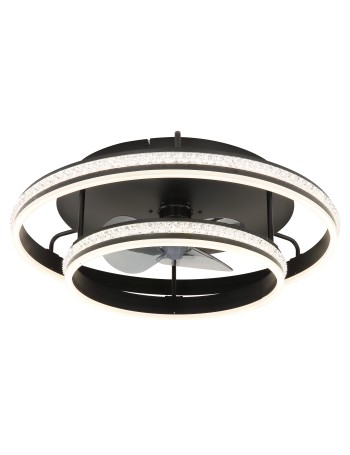Kendall ventilatore metallo nero satinato LED