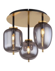 Blacky i plafoniera metallo color ottone satinato 3x E14 IP20