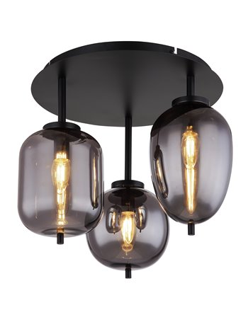 Blacky plafoniera metallo nero satinato 3x E14 IP20