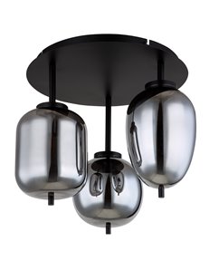 Blacky plafoniera metallo nero satinato 3x E14 IP20 2