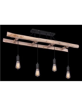 Irmgard plafoniera legno color naturale 4x E27  Irmgard plafoniera legno color naturale 4x E27