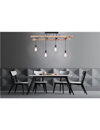 Irmgard plafoniera legno color naturale 4x E27  Irmgard plafoniera legno color naturale 4x E27