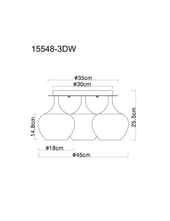 Maxy plafoniera metallo bianco satinato 3x E27 IP20