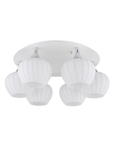 Maxy plafoniera metallo bianco satinato 6x E27 IP20 2