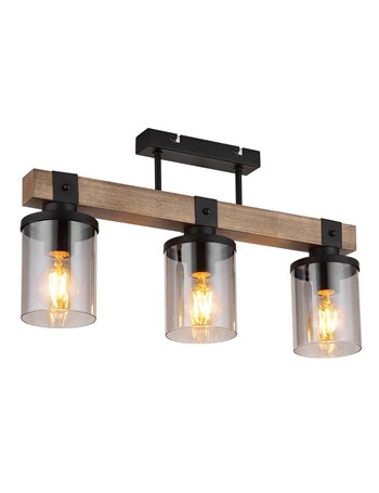 Lila plafoniera metallo nero satinato 3x E27 IP20