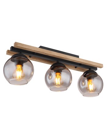 Conni plafoniera metallo nero satinato 3x E27 IP20