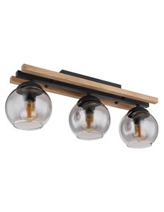 Conni plafoniera metallo nero satinato 3x E27 IP20 2