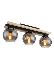 Conni plafoniera metallo nero satinato 3x E27 IP20