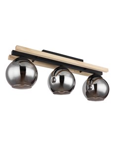 Conni plafoniera metallo nero satinato 3x E27 IP20 2