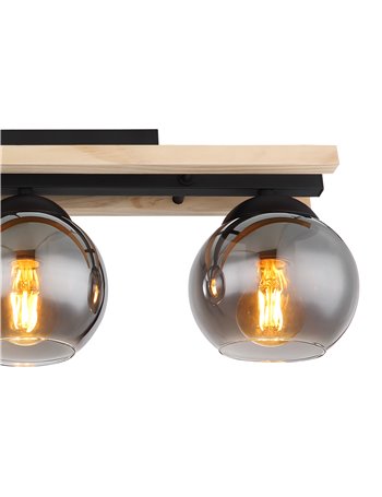 Conni plafoniera metallo nero satinato 3x E27 IP20 Conni plafoniera metallo nero satinato 3x E27 IP20