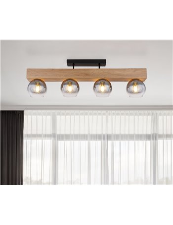 Moitas plafoniera metallo nero satinato 4x E27 IP20 Moitas plafoniera metallo nero satinato 4x E27 IP20