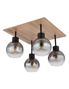 Moitas plafoniera metallo nero satinato 4x E27 IP20 2