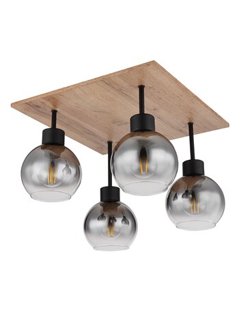 Moitas plafoniera metallo nero satinato 4x E27 IP20 Moitas plafoniera metallo nero satinato 4x E27 IP20