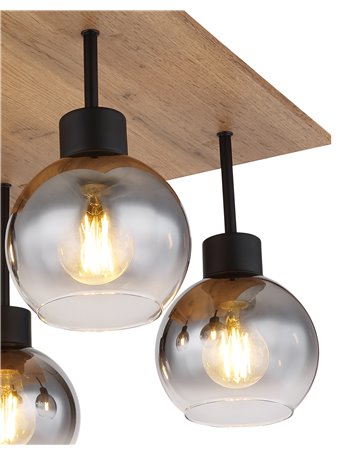 Moitas plafoniera metallo nero satinato 4x E27 IP20 Moitas plafoniera metallo nero satinato 4x E27 IP20