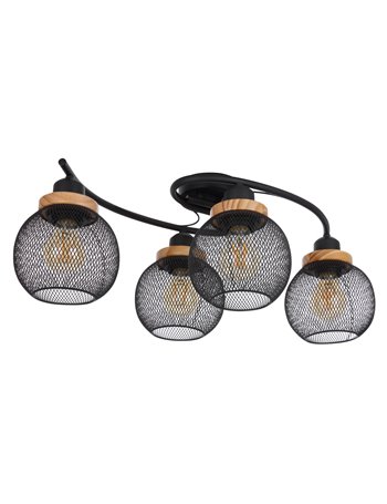 Pablo plafoniera metallo nero satinato 4x E27 IP20 Pablo plafoniera metallo nero satinato 4x E27 IP20