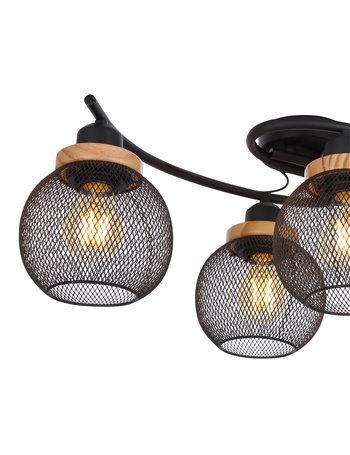 Pablo plafoniera metallo nero satinato 4x E27 IP20 Pablo plafoniera metallo nero satinato 4x E27 IP20