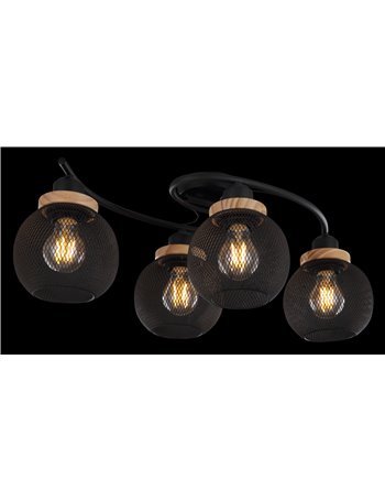 Pablo plafoniera metallo nero satinato 4x E27 IP20 Pablo plafoniera metallo nero satinato 4x E27 IP20