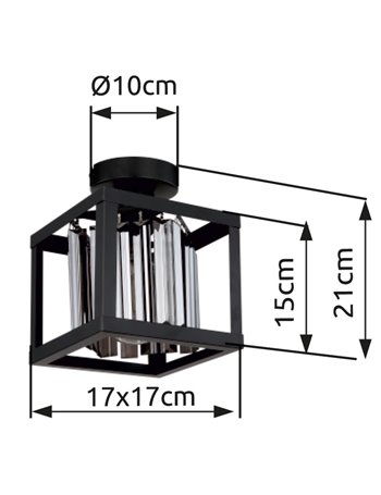 Mathilde plafoniera metallo nero satinato 1x E27 IP20 Mathilde plafoniera metallo nero satinato 1x E27 IP20